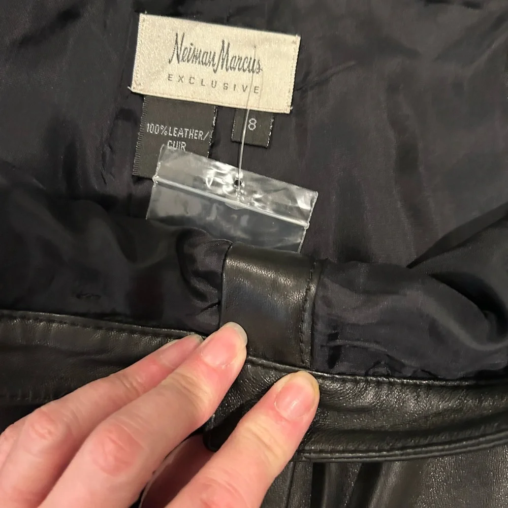 Neiman Marcus 100% Real Leather Pants Straight Leg - Picture 3 of 9